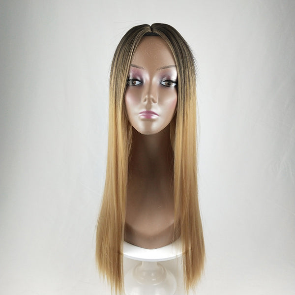 Long straight hair fashion gradient fiber hair