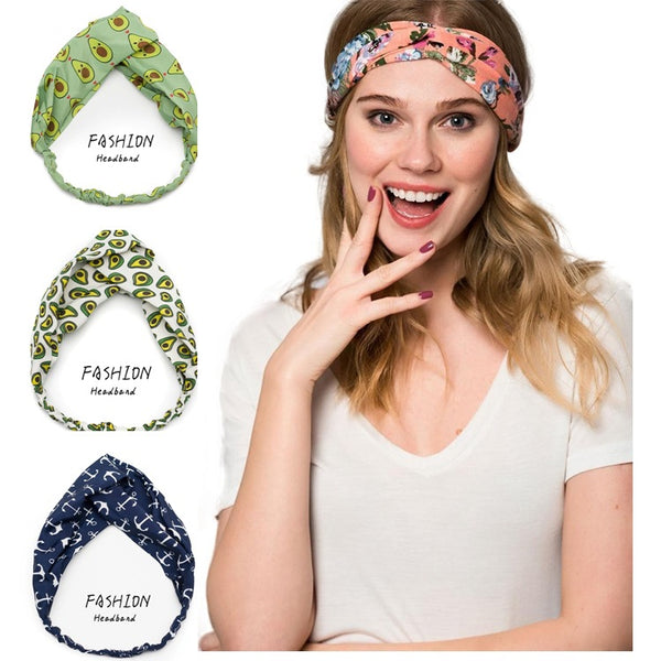 Avocado Elastic Cross Makeup Headband