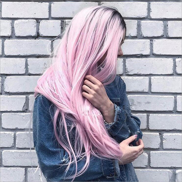 Long straight hair fashion gradient fiber hair