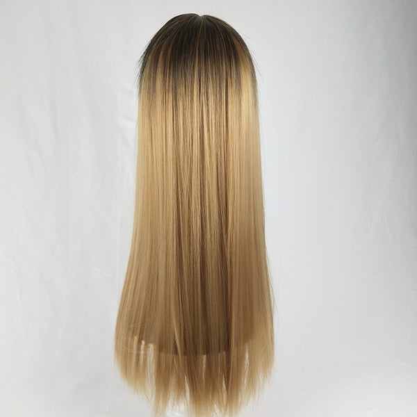 Long straight hair fashion gradient fiber hair