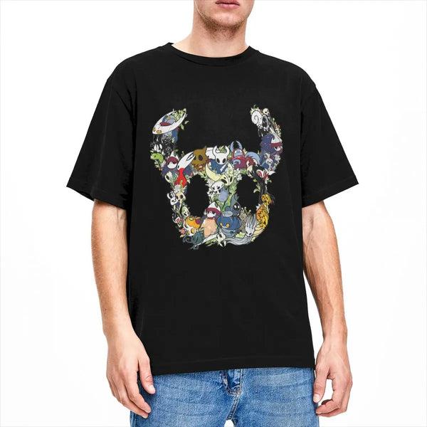 Funny Hollow Knight Crew T-Shirts for Men Women 100% Cotton Tees Shirt Plus Size Tops