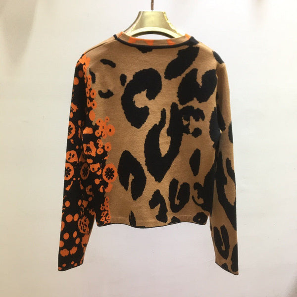 Autumn And Winter Letter Flower Contrast Color Long Sleeves Knitted SweaterWomen's Big Wavy Long Curly Hair Clipping Extensions Are Naturally Fluffy And No Trace