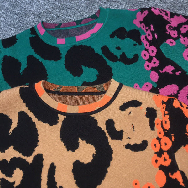 Autumn And Winter Letter Flower Contrast Color Long Sleeves Knitted SweaterWomen's Big Wavy Long Curly Hair Clipping Extensions Are Naturally Fluffy And No Trace