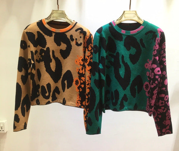 Autumn And Winter Letter Flower Contrast Color Long Sleeves Knitted SweaterWomen's Big Wavy Long Curly Hair Clipping Extensions Are Naturally Fluffy And No Trace